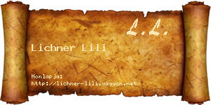 Lichner Lili névjegykártya